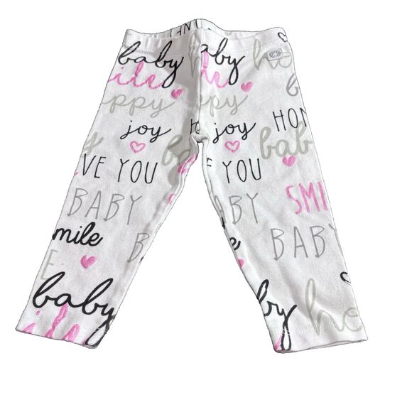 BOPPY girls  Pink Top & Printed white Leggins 2 piece outfit Size 9 months - Picture 2 of 16